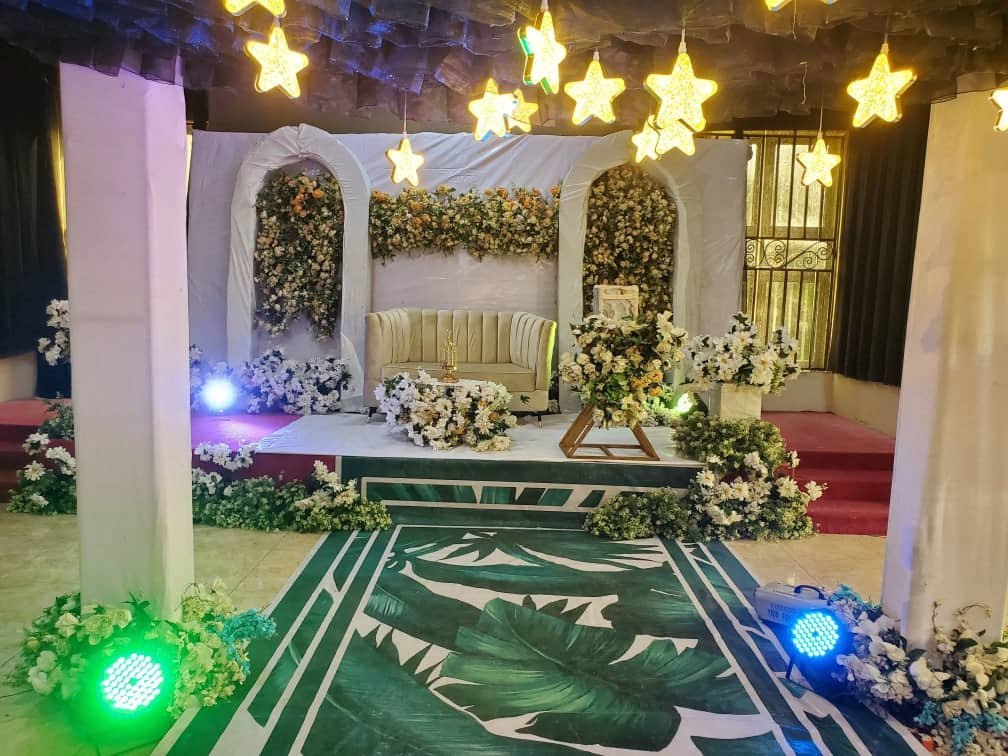 Stage with hanging star lights